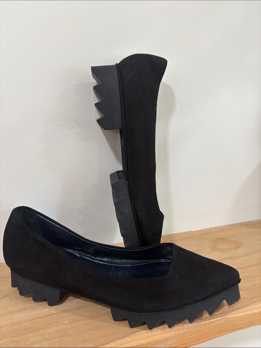 Dusica Dusica Black Suede Shoes, Size 10